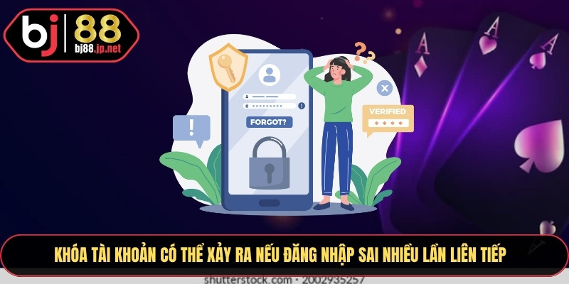 Khóa tài khoản có thể xảy ra nếu đăng nhập sai nhiều lần liên tiếp
